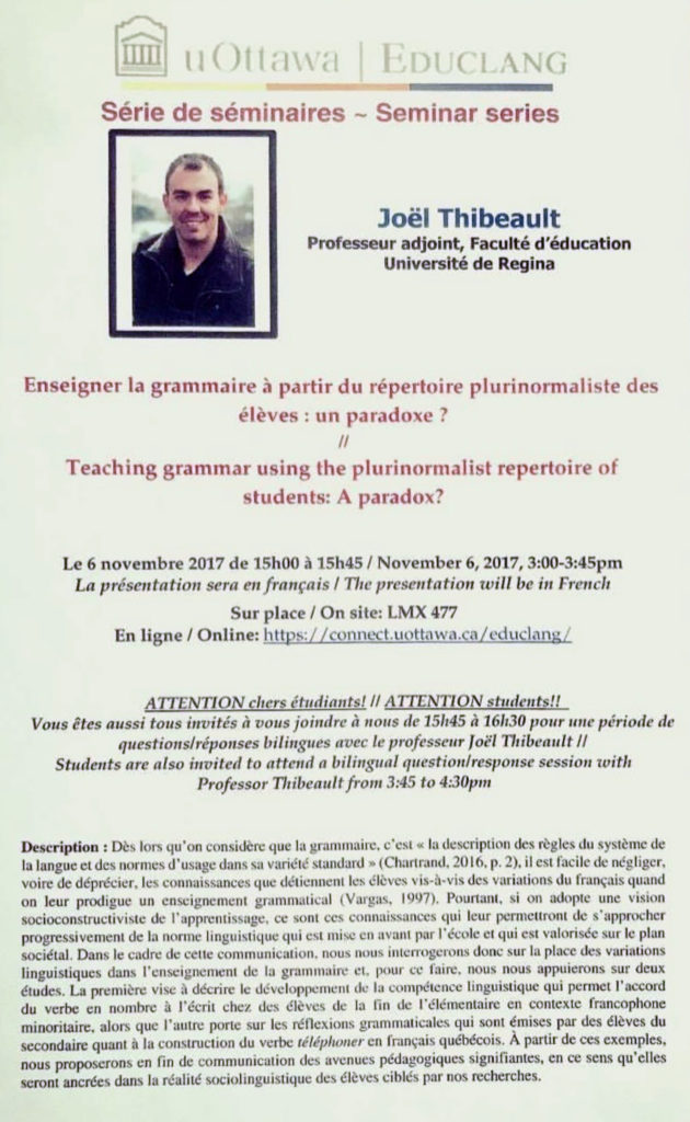 Poster of the seminar