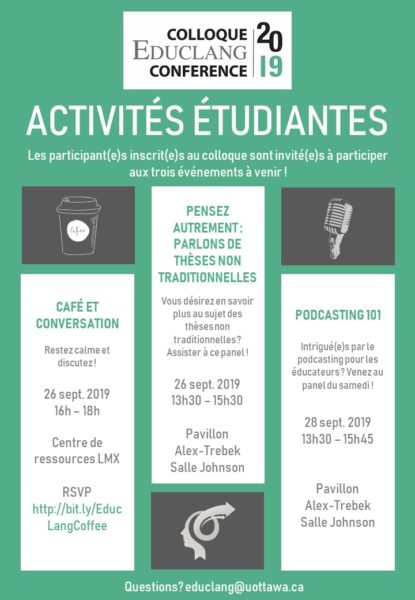 Affiche des activités étudiantes