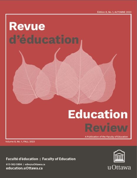 Page couverture de la Revue d'éducation, automne 2023